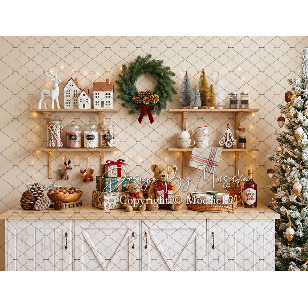 モクシカ クリスマス ジンジャーブレッド キッチン背景 写真 - Kitchen Baking Background のレビューと価格